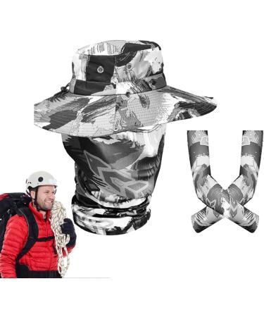 tiaowei Sun Hat Set | 3 Piece Fishing Hats with Face Outdoor Fishing Hiking Hat Fishing Shade Mesh for Gray - Buy Online on GoSupps.com