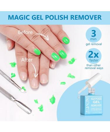Nail Polish Remover - Fast Gel Polish Remover with Cuticle Pusher & Scraper | No Foil Needed Removes in 2-5 Minutes - International Shipping Available - Buy Online on GoSupps.com