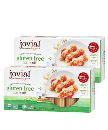 Jovial Manicotti Gluten-Free Pasta | Whole Grain Brown Rice Manicotti Pasta | Non-GMO | Lower Carb | Kosher | USDA Certified Organic | Made in Italy | 7 oz (2 Pack)