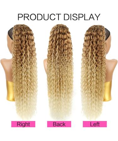 30 Long Curly Drawstring Ponytail Extension | Synthetic Hairpiece for Women - 30 OT27/613# Color - Buy Online on GoSupps.com