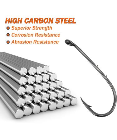 Dr.Fish 100 Pack Baitholder Fishing Hooks - High Carbon Steel Black Nickel, Down-Turned Eye, Surf Fishing Bass Crawler Harness #8-100 Pack - Buy Online on GoSupps.com