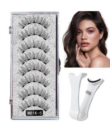 4Pairs Magnetic Eyelashes with Applicator Soft Magnets False Eyelashes for Women Dual Magnetic Eyelashes Set with Clip Magnetic Eyelashes Natural Look 3D Magnetic False Eyelashes without Eyeliner