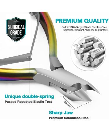 Professional Stainless Steel Cuticle Cutter with Pusher - RONAVO Cuticle Trimmer Set for Fingernails and Toenails - Buy Online on GoSupps.com