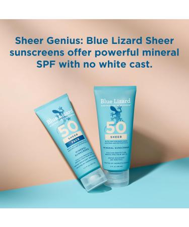 Blue Lizard Sheer Mineral SPF 50 Sunscreen Lotion Zinc Oxide 100% Mineral Formula Nourishes with Australian Desert Lime and Peach Paraben-Free Fragrance-Free 3 fl oz 3 Ounce (Pack of 1) - Buy Online on GoSupps.com
