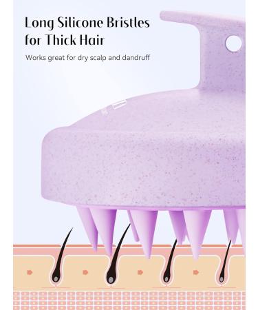 Heeta Scalp Massage Brush - Soft Silicone Bristle Hair Care Tool for Relaxation | Best Head Massage Brush for Men Women Children & Pets - Purple 07 - Buy Online on GoSupps.com