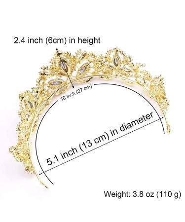 Exacoo Gold Tiara - Rhinestone Queen Tiara for Women | Princess Crown Headband for Wedding, Prom, Bridal Party | Clear+Gold (Loop Type) - Buy Online on GoSupps.com