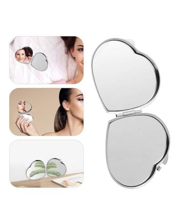 Lurrose Foldable Mini Heart Shaped Makeup Mirror - Compact Dual Sided Vanity Mirror for Women & Girls - Buy Online on GoSupps.com