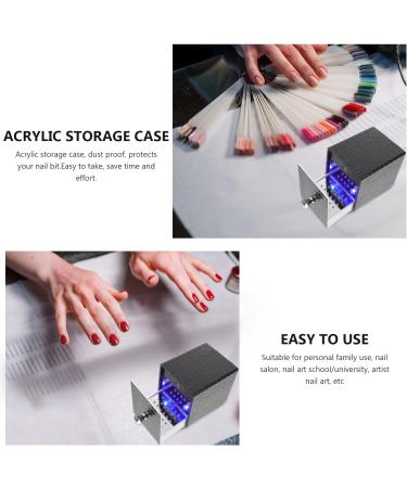 minkissy Monitor Stands Cleaning Organizers Stand Container Grinding Usb Bits Tool Case Cleanser Holder Nail Drill Manicure Salon Polishing Acrylic Light Storage Blue with Drills 12x8.5cm Black - Buy Online on GoSupps.com