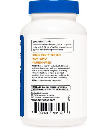 Nutricost Resveratrol 500mg 120 Capsules - High Potency 50% Trans-Resveratrol - 120 Count - Buy Online on GoSupps.com