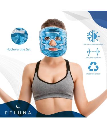 Feluna gel face mask relaxation mask wellness mask for cold therapy gel mask cooling mask for sunburn & allergies cooling glasses relaxation mask for migraines and headaches - Buy Online on GoSupps.com