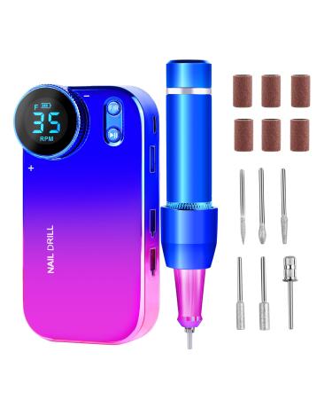 Electric Nail Cutter for Gel Nails Electric Nail File for Acrylic Nails Nail Cutter Nail Drill Manicure Pedicure Set Safe for Beginners 4000 mAh 35000 rpm (Multifolor)