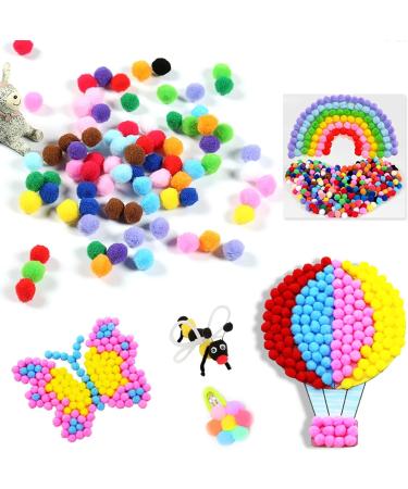Acerich 2000 Pcs 1cm Assorted Pompoms - Multicolor Fuzzy Pom Poms for Valentine's Day Crafts - Buy Online on GoSupps.com