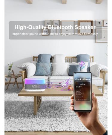 Lovaroma 300ml Aroma Diffuser & Humidifier with Bluetooth Speaker Alarm Clock 7 LED Colors 4 Timers & Auto Waterless Shutdown - Ideal for Bedrooms & Offices - Buy Online on GoSupps.com