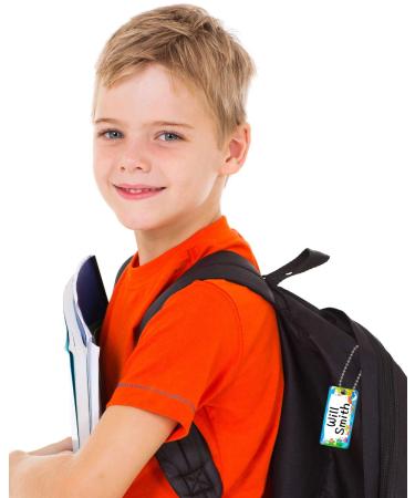 Child ID Bag Tags - Pack of 6, Blue Ocean - Write-On Kids Name Tags for Backpack, Lunchbox, Diaper Bag - Ideal for Preschool & Daycare - Buy Online on GoSupps.com