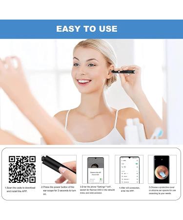 1080P FHD Ear Wax Removal Kit Camera with LED Lights & Silicone Spoons - Smart Wireless Ear Scope for Men Women Kids - iOS Android Compatible (Black) - Buy Online on GoSupps.com