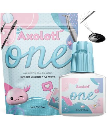 Axolotl Pro Glue No.1 | 5ml | Eyelash Extensions | 1-2 Sec Dry Time | 8 Weeks Retention | Black Lash Adhesive Supplies for Professional Use | Organic and Latex Free | Sensitive Skin 0.17 Fl Oz/ 5ml
