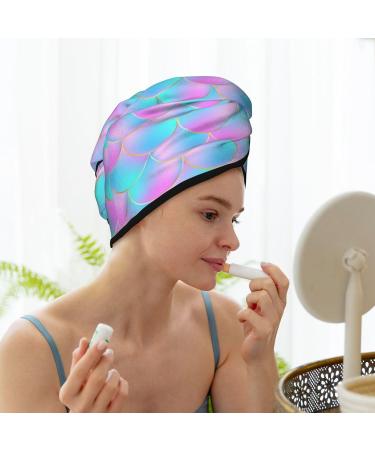 Hair Towel Wrap - Quick-Dry Turban with Button | Purple Dragon Scales | Fast International Shipping - Buy Online on GoSupps.com