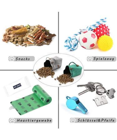 Adjustable Portable Feed Bag for Small Dogs | Training Treats Bag with Cord & Buckle - Ideal Pet Food & Snack Storage (Gray) - Buy Online on GoSupps.com