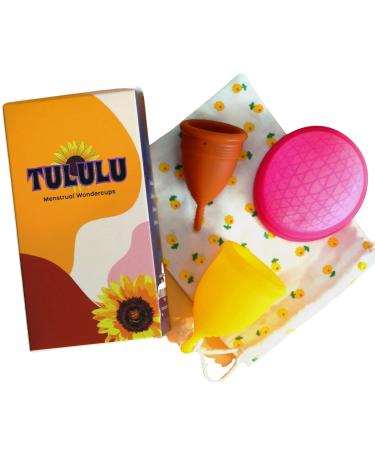 TULULU Menstrual WonderCups Variety Pack of 3-Medical Grade Flexible Silicone Period Disc Soft Menstrual Cup-Sustainable Silicone Period Cup-Tampon and Pad Alternative