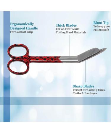 A2ZSCILAB Lister Bandage Scissors 5.5 - Premium Stainless Steel for Nurses, Doctors & First Aid - Red Paws Half - Buy Online on GoSupps.com