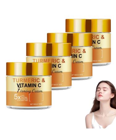 JIAOY Turmeric Vitamin C Face Cream Turmeric Facial Moisturizer for Dark Spots Wrinkles Uneven Skin Tone Antiaging Turmeric Whitening Cream Vitamin C Cream for 4 Pieces
