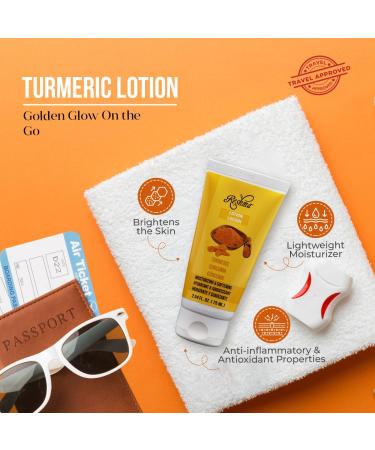 Reshma Beauty Travel Size Turmeric Lotion | Moisturizing Face & Body Lotion | Normal to Dry Skin | Turmeric Infused TSA Approved Cruelty Free | Daily Use - Buy Online on GoSupps.com
