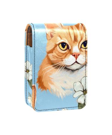Travel Lipstick Organizer Case Lipstick Case Portable Makeup Bag With Mirror Cats Kittens Flower I373f7qjoz
