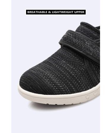 DENACARE Women's Wide Width Diabetic Shoes | Adjustable Closure | Lightweight & Comfortable | Ideal for Edema, Plantar Fasciitis, Bunions, Arthritis | SW3 Black/Grey - Buy Online on GoSupps.com