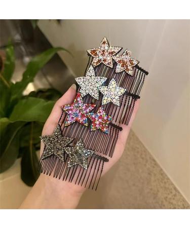 Hair Comb Clips - Shape Hair Finishing Fixer Comb | ABS Upside-Down Comb Hairpin Pentagram Hairpin Hair Finishing Fixer Comb Bridal Hair Pins Hair Accessories For Girls Women - Buy Online on GoSupps.com