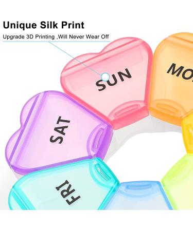 Cute Large Weekly Pill Organizer - 7 Day Travel Pill Box for Vitamins & Supplements - Buy Online on GoSupps.com