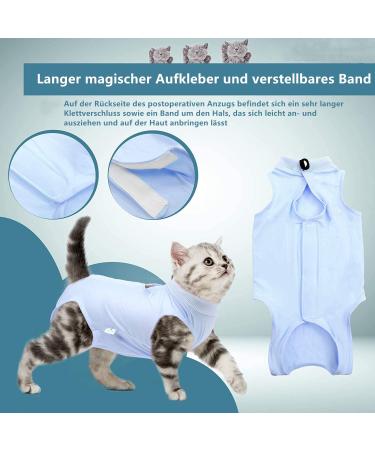 Voarge Recovery Suit for Cats - Post-Op Anti-Licking & Trimming | Warm & Comfortable Wear for Cats & Dogs (M Blue) - Buy Online on GoSupps.com
