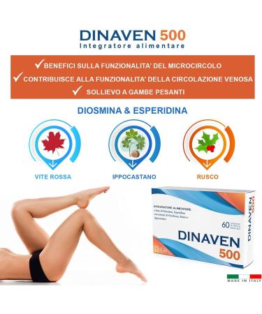Diosmin Blood Circulation Tablets for Hemorrhoids & Leg Circulation - Dinaven 500 (60 Tablets) - Buy Online on GoSupps.com