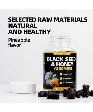 VAEYAE 60 Count Black Seed Oil & Honey Gummies, Natural Nigella Sativa Seeds and Mushroom Extract - antioxidant for Immune Support, Joints, Digestion, Hair & Skin Care Gummy - Buy Online on GoSupps.com