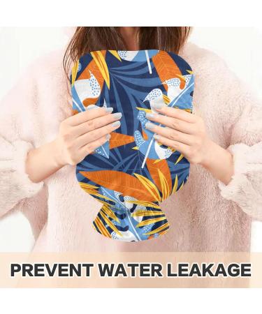 Naanle Tropical Hot Water Bottle with Cover 1L Palm Leaf Design for Back Pain Relief & Heat Therapy | International Shipping Available - Buy Online on GoSupps.com