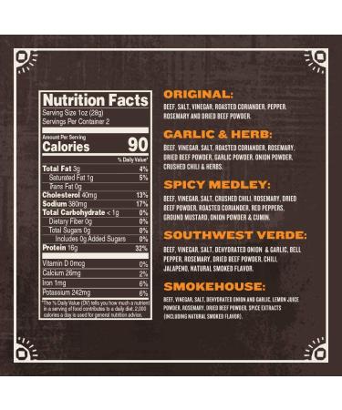 True Beef Sliced Bites Variety Pack (2 oz, Pack of 5) - All Natural Zero-Sugar Jerky Biltong - High Protein Keto Paleo Diet Snack - Sugar-Free Gluten-Free Carb-Free - Buy Online on GoSupps.com