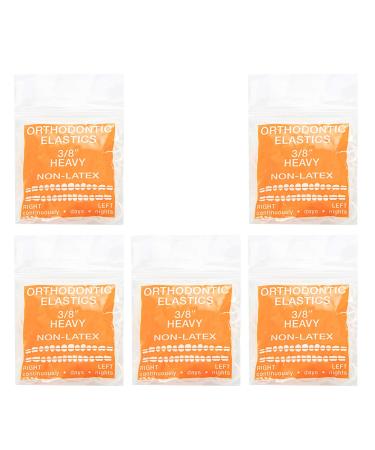 JMU Orthodontic Elastics 3/8 Inch Heavy 6.5oz 500 pack Intraoral Elastic Bands Latex Free Dental Rubber Bands Made in USA