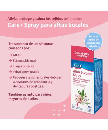 STADA LABORATORY Care Plus Mouth Spray with 005 sodium hyaluronate and natural extracts Relieves protects and soothes cancerous ulcers wounds and oral injuries more than 10 hours burning time 15 ml - Buy Online on GoSupps.com