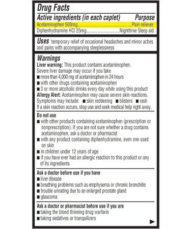 ValuMeds PM Pain Reliever and Nighttime Sleep Aid (375 Count) Acetaminophen 500mg | Fast-Acting Relief for Headaches, Migraines, Minor Aches | Non-Habit Forming Compare to Tylenol PM - Buy Online on GoSupps.com