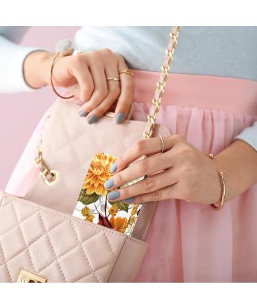 Travel Lipstick Organizer Case - Portable Makeup Bag with Mirror | Autumn Flowers Design - Buy Online on GoSupps.com
