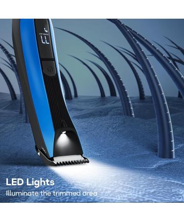 Men's Body Hair Trimmer - IPX7 Waterproof, Wet/Dry Groomer with LED Light & Digital Display - Buy Online on GoSupps.com