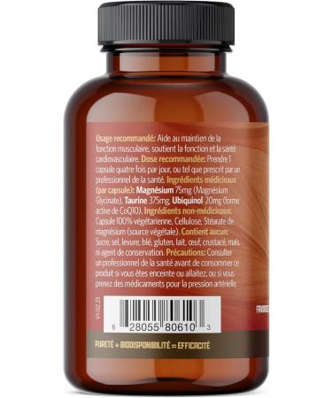 Pure Lab Vitamins | Magnesium Glycinate Complex with Taurine & Ubiquinol COQ10 Supplement | 120 Capsules | Cardio Healthy Heart Muscle Cramps Sleep Support Relaxation Sleep Healthy Bones and Teeth - Buy Online on GoSupps.com