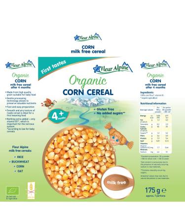 Fleur Alpine Corn Cereal 175g | Baby Food from Germany | 5+ Months | New Packaging - Buy Online on GoSupps.com