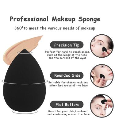 Sibba 6-Piece Powder Puff Beauty Blenders Set - Makeup Sponge Kit for Flawless Foundation & Concealer Application - Includes Mini Washing Set and Small Brushes (Black) - Buy Online on GoSupps.com