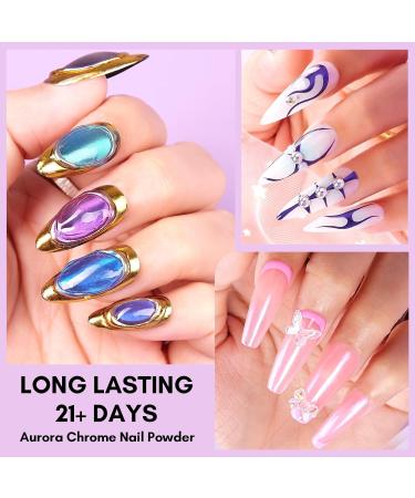 Makartt Chrome Nail Powder Set - 6 Colors Aurora Mirror Effect Pigment for DIY Nail Art - Buy Online on GoSupps.com