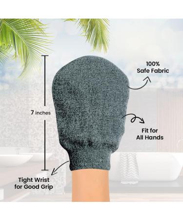 Exfoliating Mitts for Shower Tan Remover SASPOLO Dead Skin Scrub Korean Body Exfoliator for Legs & Arms Hair Removal Grey Mitts - Buy Online on GoSupps.com