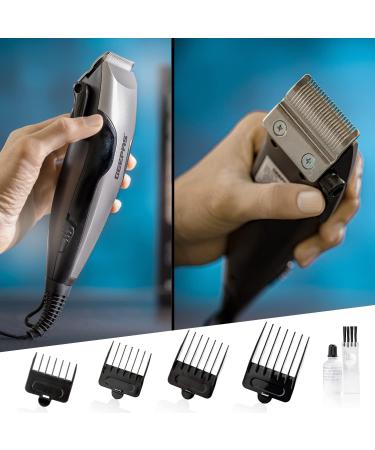 Geepas Electric Hair Clipper AC Mains Clipper/Trimmer with High Precision Ceramic Blades Ergonomic Design 4 Combs Brush & Oil Included Creates Fine Lines Contours & Details - 2 Year Warranty - Buy Online on GoSupps.com
