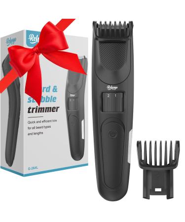 Men's Beard Trimmer 40 Length Adjustable Precision Dial & 2 Combs Professional Stainless Steel for Mustache Facial Hair Trimming Grooming Electric Cordless Clipper Gifts for Men Him Dad
