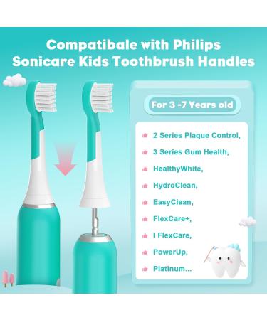 4X Mini Kids Sonicare Toothbrush Replacement Heads | Soft Hair for 3-7 Years Old | Compatible with Philips Sonicare Models HX6322 HX6312 HX6032/05 HX6340 HX6042 - Buy Online on GoSupps.com