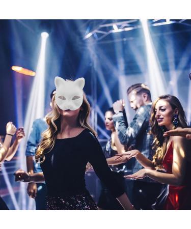 PRETYZOOM Cat Mask - White DIY Half Face Animal Mask for Halloween & Cosplay Parties - International Shipping Available - Buy Online on GoSupps.com