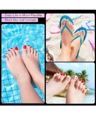 Funfe 120Pcs Clear Press-On Toe Nail Tips - Professional Short Square Gel Nails for Salon & DIY at Home - Buy Online on GoSupps.com